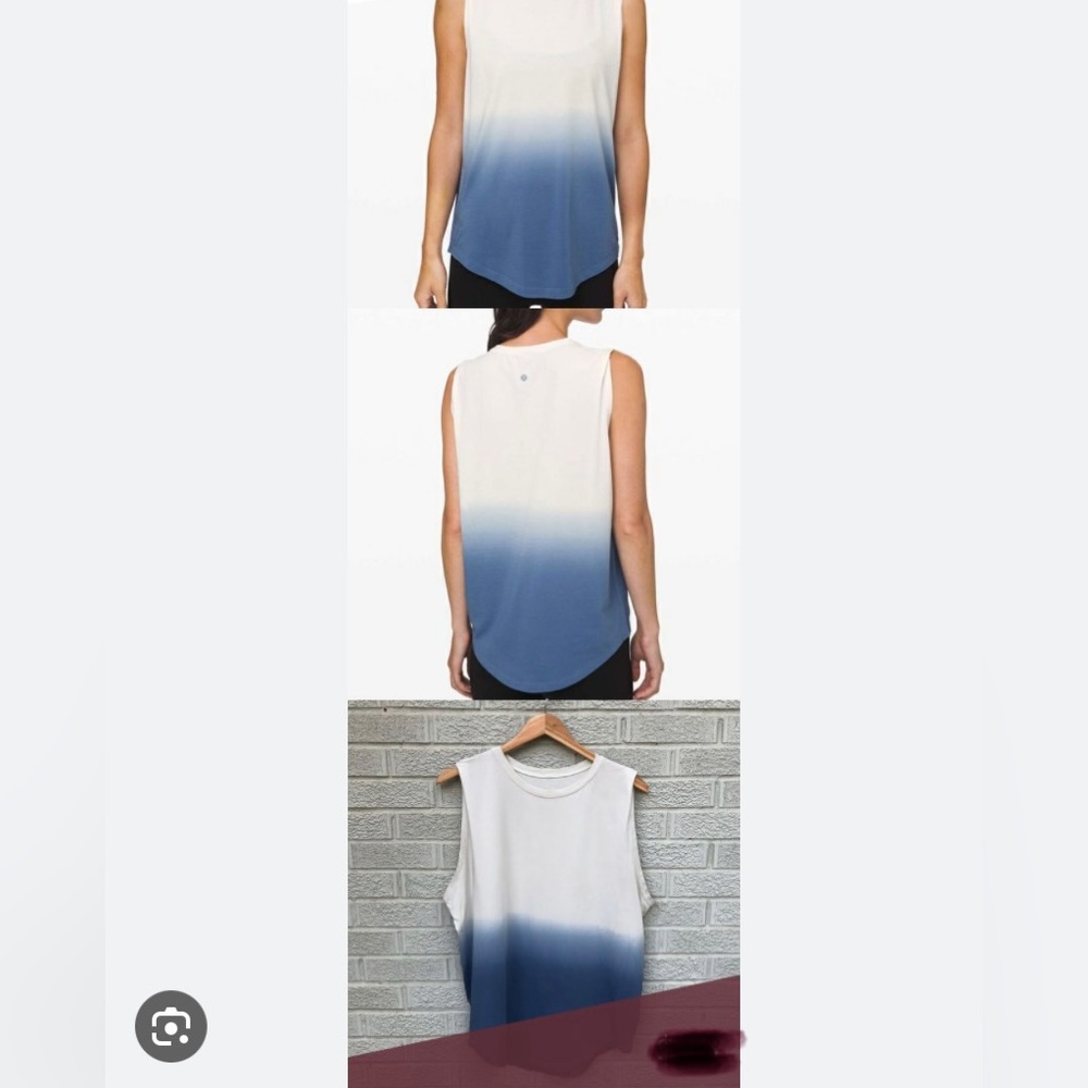 Lululemon Brunswick tank, loose and flowy fit. Size 6. Ombré blue color